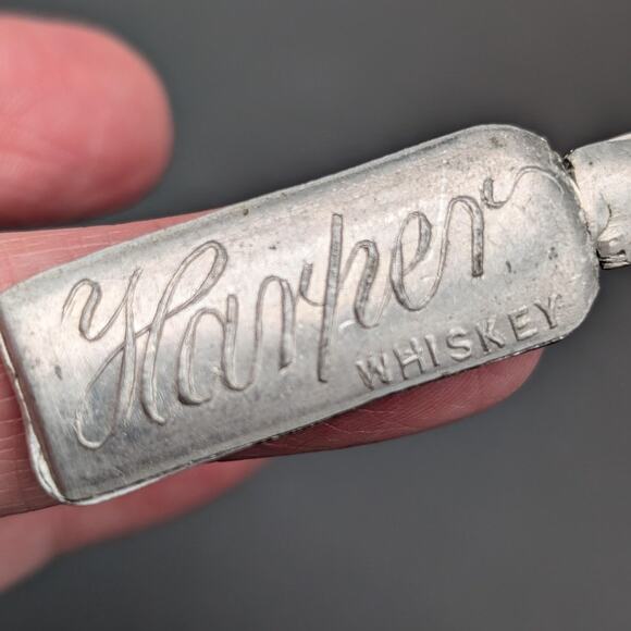 Vintage Harper Whiskey Seal Cutter Figural Bottle Advertising Mini Silver Tone - Picture 9 of 9